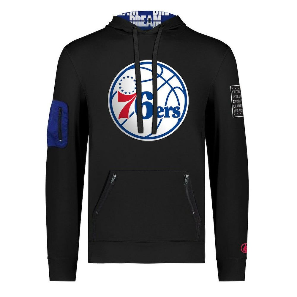 NBA - Philadelphia 76ers FISLL x Black History Collection Unisex Pullover Hoodie - Black