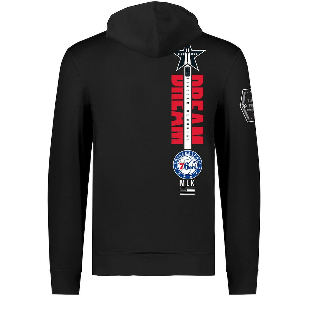 NBA - Philadelphia 76ers FISLL x Black History Collection Unisex Pullover Hoodie - Black