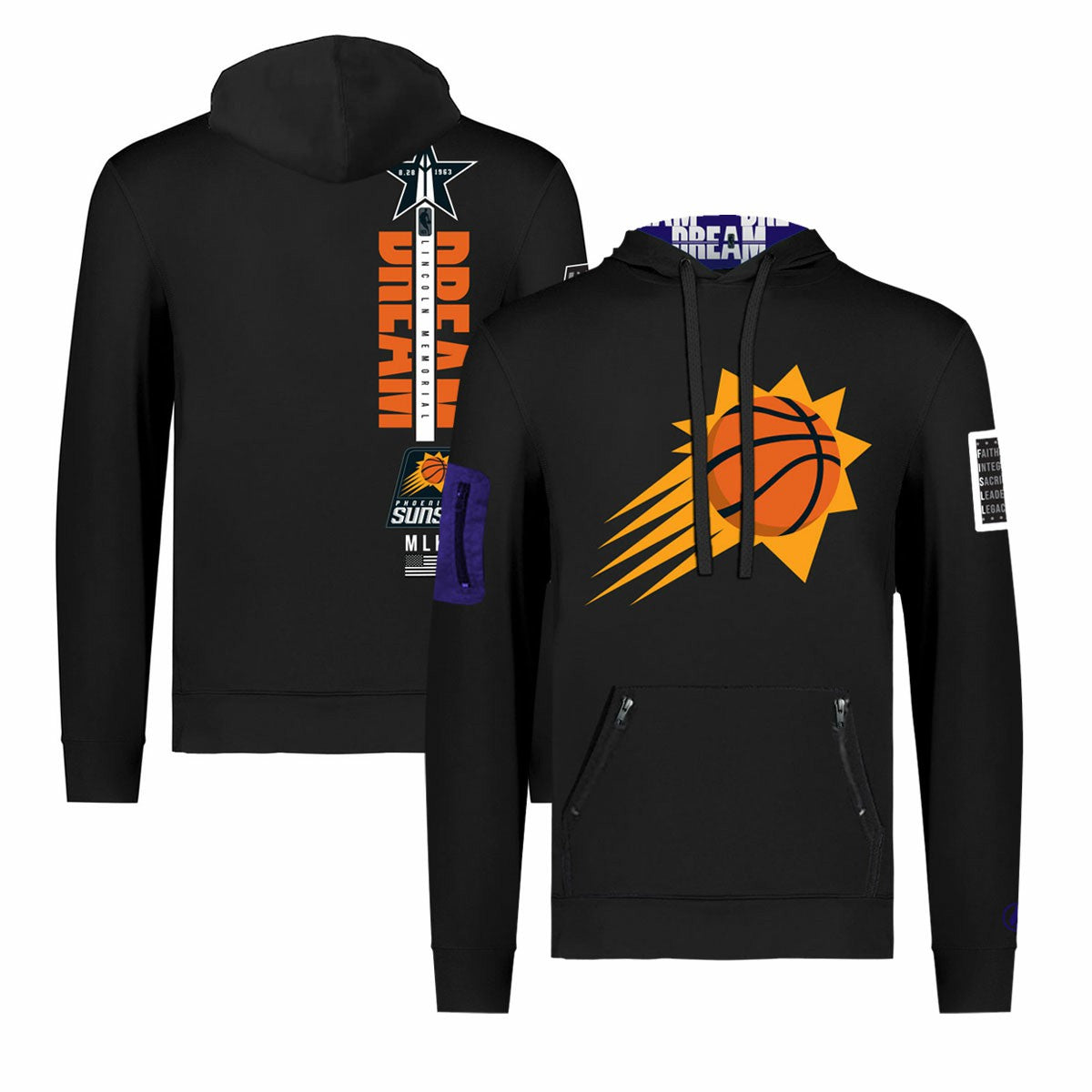 NBA - Phoenix Suns FISLL x Black History Collection Unisex Pullover Hoodie - Black