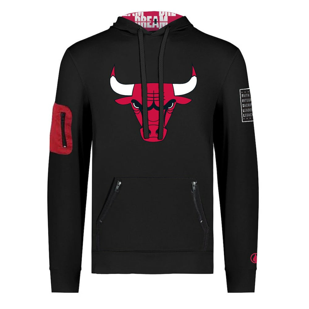 NBA - Chicago Bulls FISLL x Black History Collection Unisex Pullover Hoodie - Black