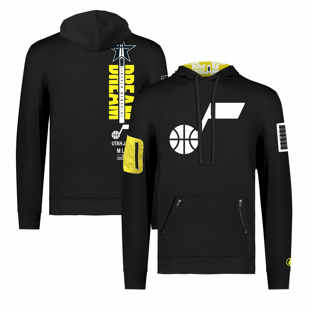 NBA - Utah Jazz FISLL x Black History Collection Unisex Pullover Hoodie - Black