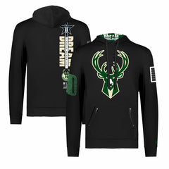 NBA - Milwaukee Bucks FISLL x Black History Collection Unisex Pullover Hoodie - Black