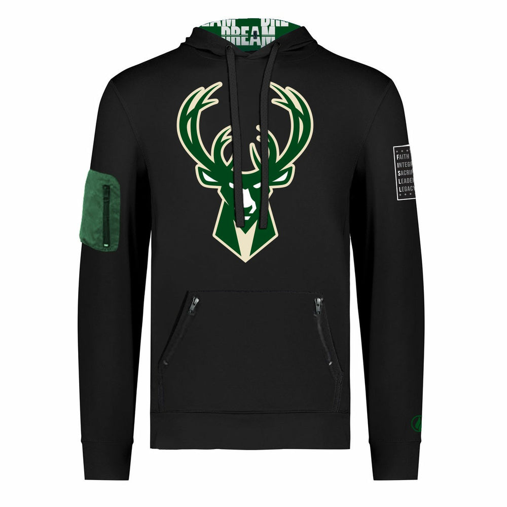 NBA - Milwaukee Bucks FISLL x Black History Collection Unisex Pullover Hoodie - Black