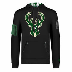 NBA - Milwaukee Bucks FISLL x Black History Collection Unisex Pullover Hoodie - Black