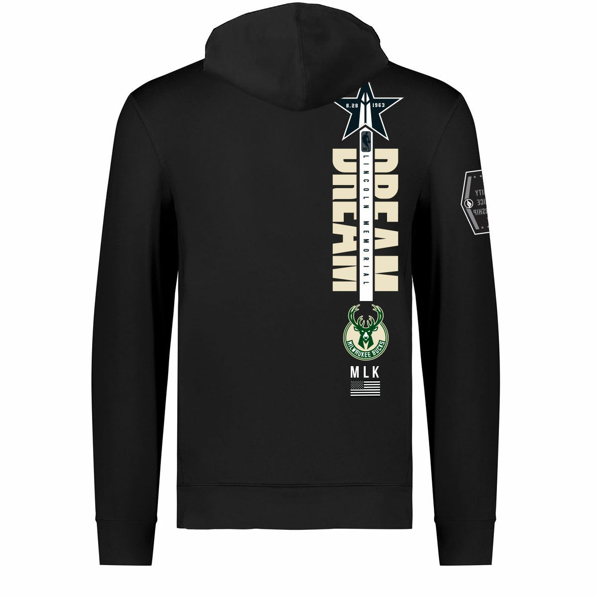 NBA - Milwaukee Bucks FISLL x Black History Collection Unisex Pullover Hoodie - Black