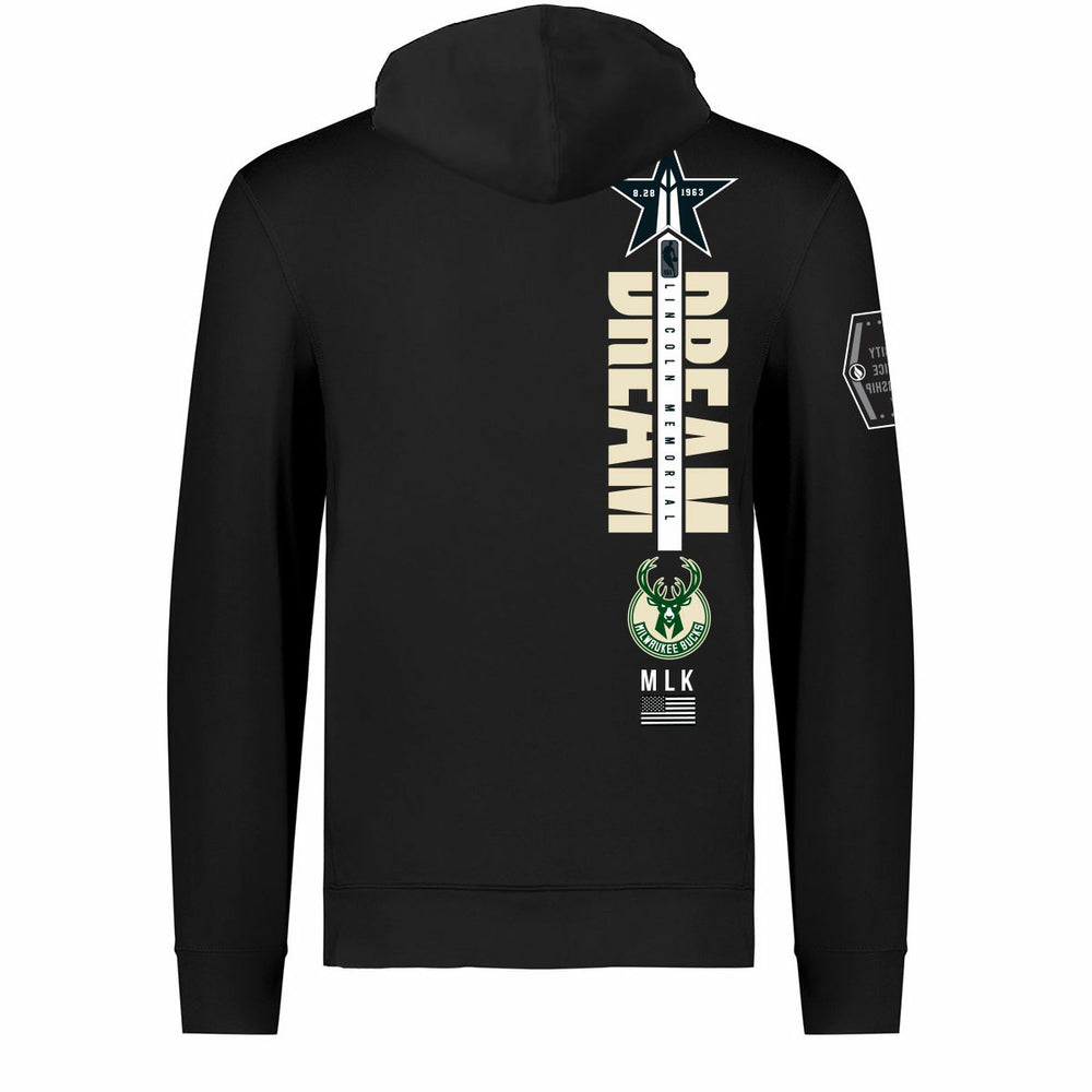 NBA - Milwaukee Bucks FISLL x Black History Collection Unisex Pullover Hoodie - Black