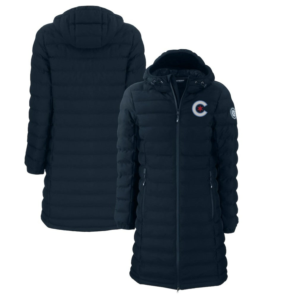 Chicago Cubs Cutter & Buck Women's City Connect Mission Ridge Repreve Eco Insulated Full-Zip Long Puffer Jacket Online