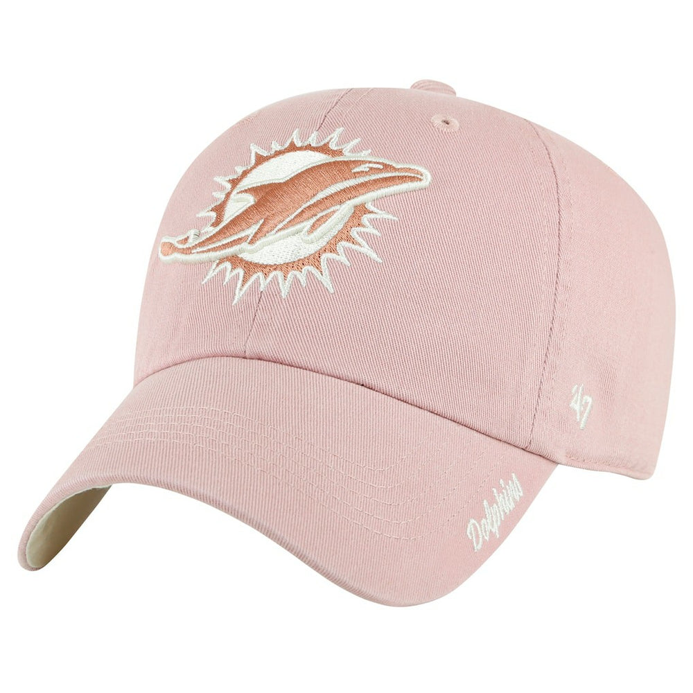 Miami Dolphins '47 Women's Ballpark Cheer Dusty Rose Clean Up Adjustable Hat Pink - 47 brand