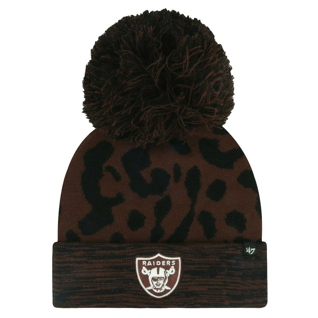 Las Vegas Raiders '47 Women's Cacao Cuffed Knit Hat with Pom Brown - 47 brand
