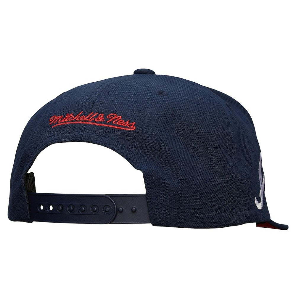 Atlanta Braves Mitchell & Ness Team Tagged Snapback Hat Lifestyle