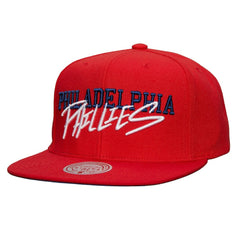 Philadelphia Phillies Mitchell & Ness Team Tagged Snapback Hat On Sale