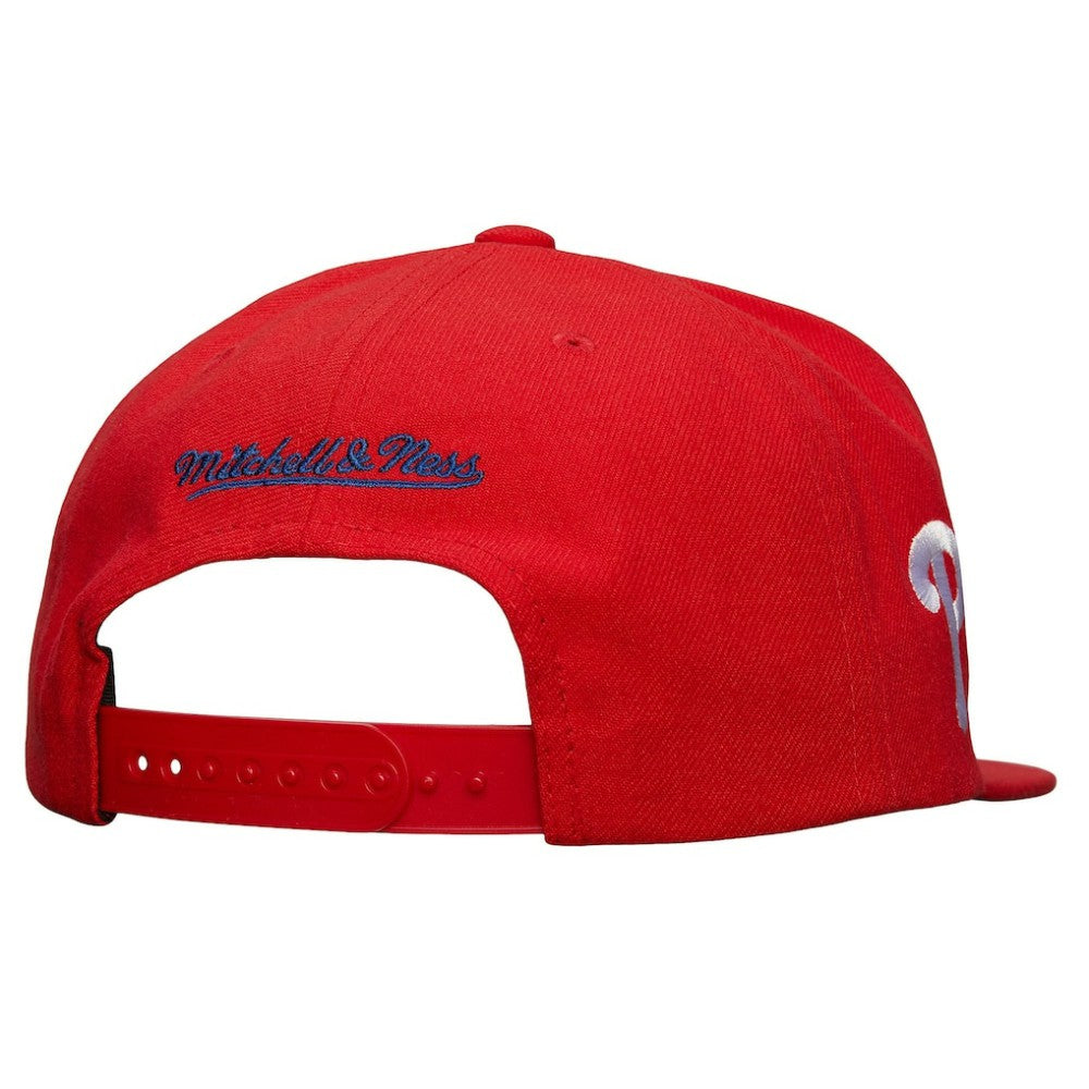 Philadelphia Phillies Mitchell & Ness Team Tagged Snapback Hat On Sale
