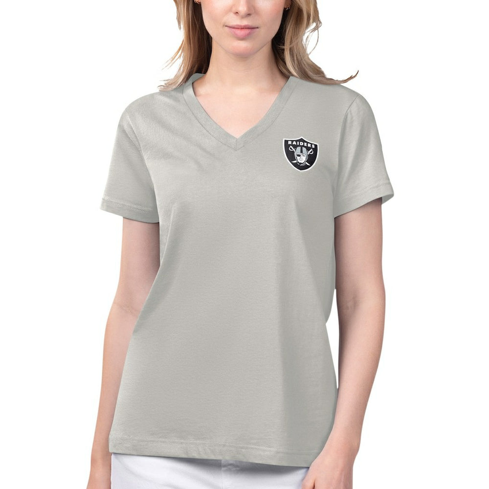 Las Vegas Raiders Margaritaville Women's Game Time V-Neck T-Shirt Gray - NFL