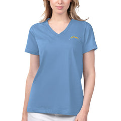 Los Angeles Chargers Margaritaville Women's Game Time V-Neck T-Shirt Blue - NFL