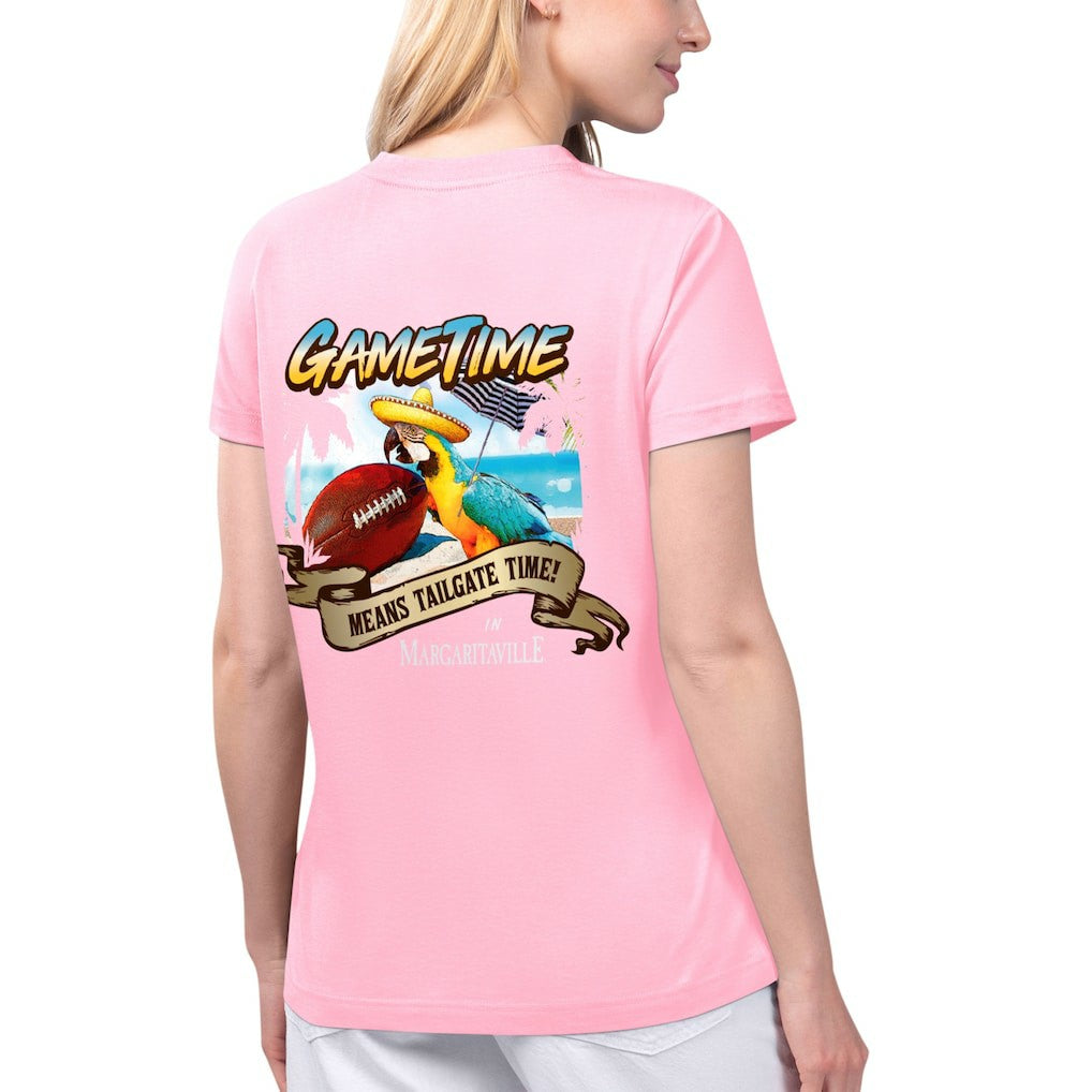 Arizona Cardinals Margaritaville Women's Game Time V-Neck T-Shirt Pink - NFL