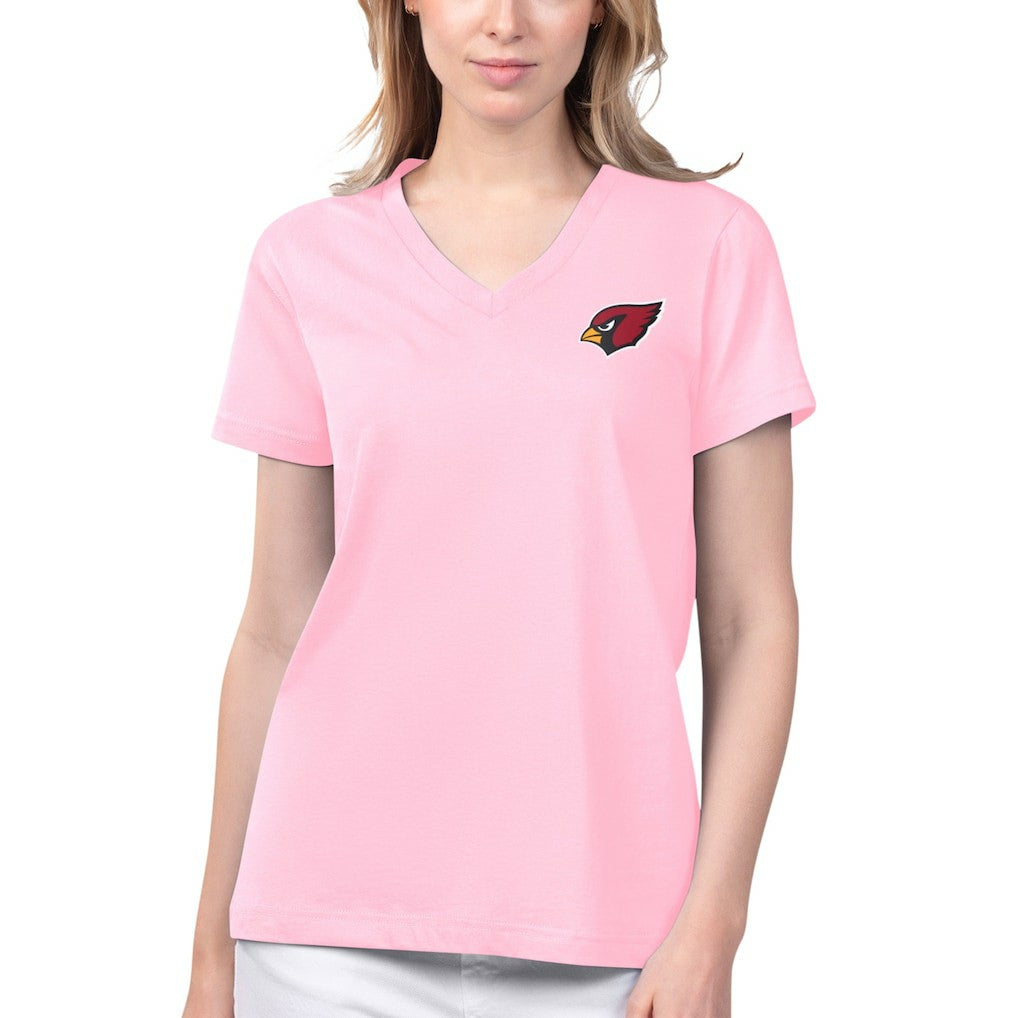 Arizona Cardinals Margaritaville Women's Game Time V-Neck T-Shirt Pink - NFL