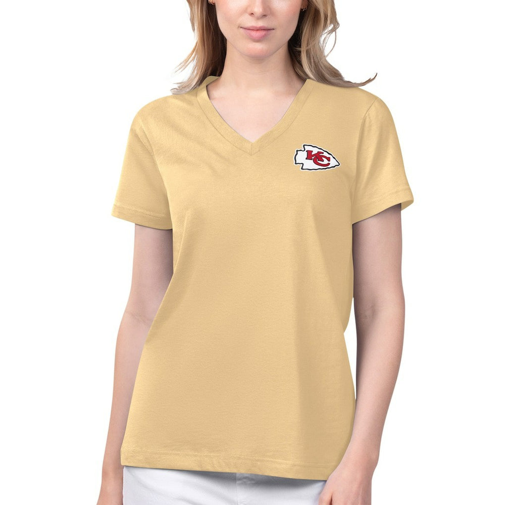Kansas City Chiefs Margaritaville Women's Game Time V-Neck T-Shirt Gold - NFL