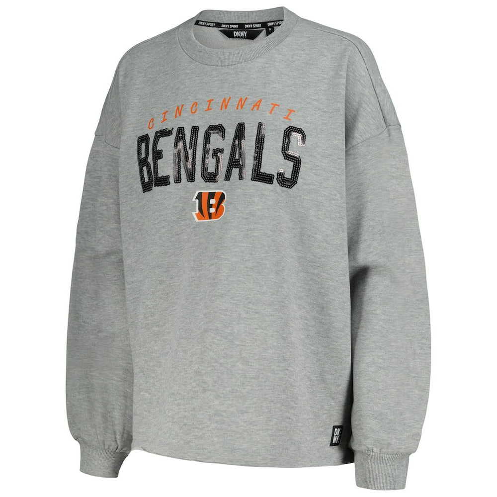 Cincinnati Bengals DKNY Sport Women's Penelope Pullover Sweatshirt Heather Charcoal - NFL