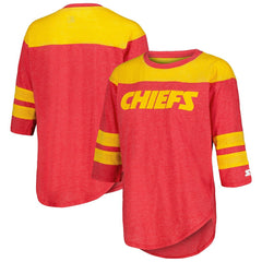 Kansas City Chiefs Starter Women's Fullback Tri-Blend 3/4-Sleeve T-Shirt Red - NFL