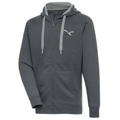 Philadelphia Eagles Antigua Throwback Logo Victory Full-Zip Hoodie Charcoal - NFL