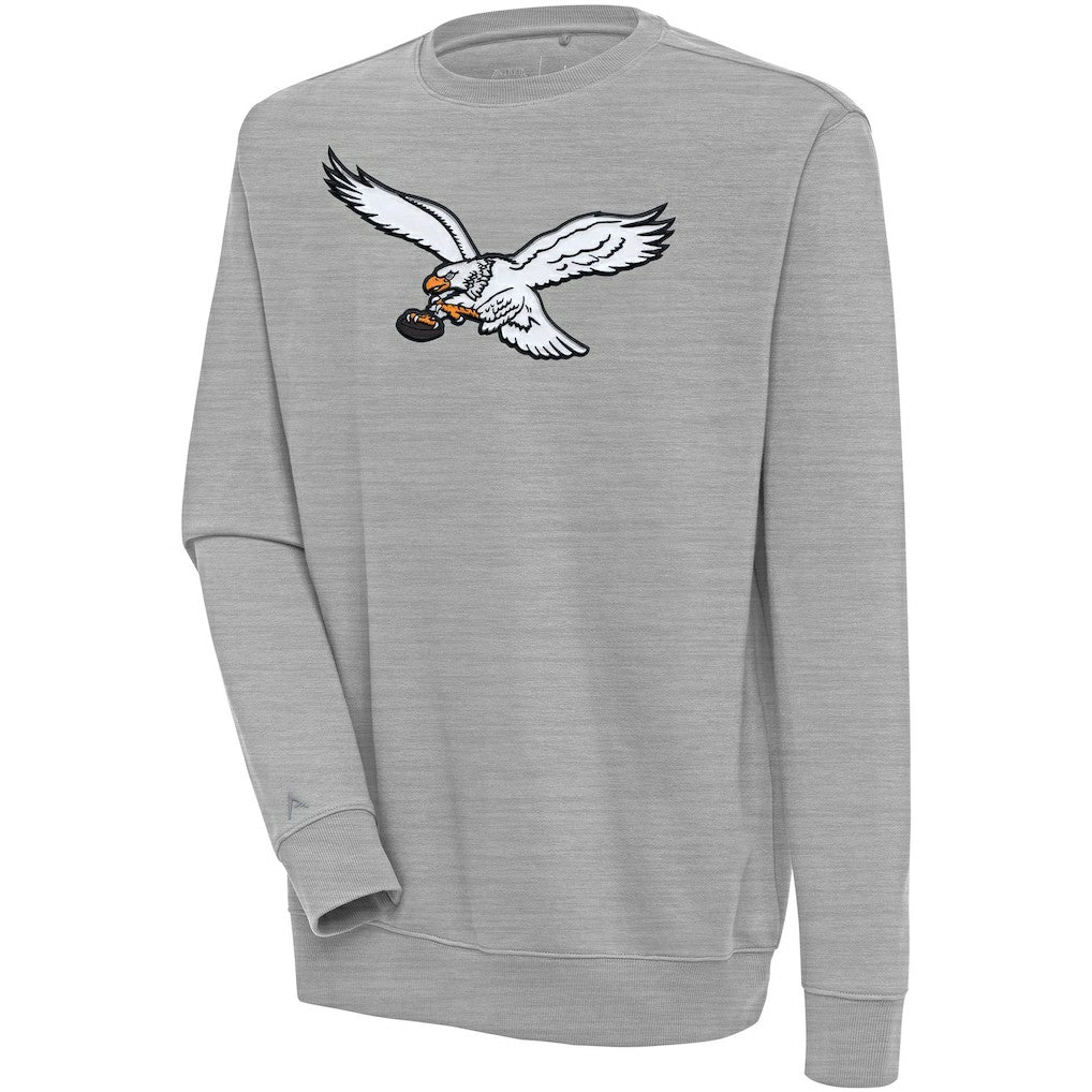 Philadelphia Eagles Antigua Throwback Logo Victory Pullover Sweatshirt Heather Gray - NFL
