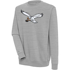Philadelphia Eagles Antigua Throwback Logo Victory Pullover Sweatshirt Heather Gray - NFL