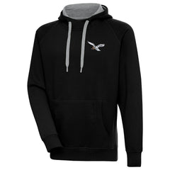 Philadelphia Eagles Antigua Throwback Logo Victory Pullover Hoodie Black - NFL
