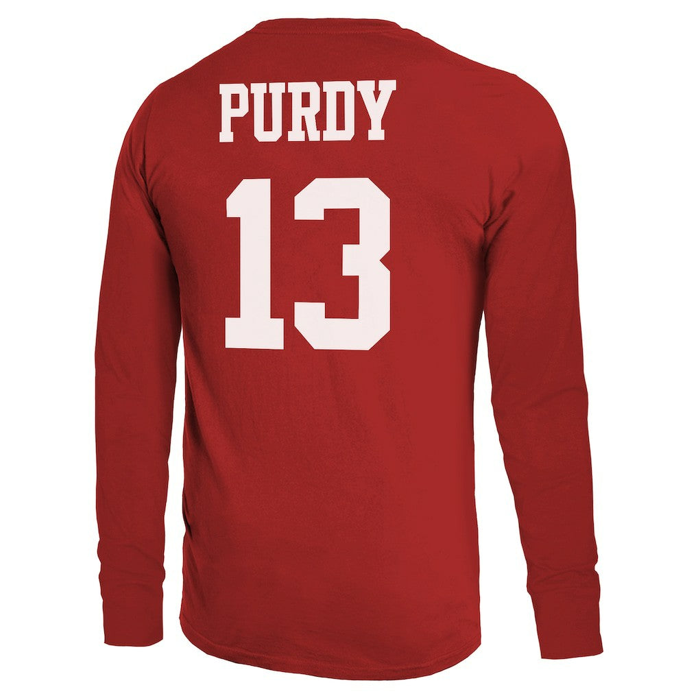 Brock Purdy San Francisco 49ers Majestic Threads Name & Number Long Sleeve T-Shirt Scarlet - NFL