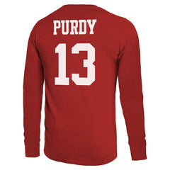 Brock Purdy San Francisco 49ers Majestic Threads Name & Number Long Sleeve T-Shirt Scarlet - NFL