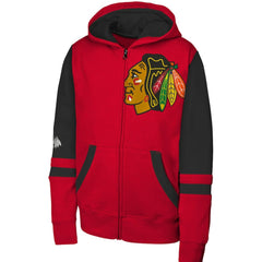 Chicago Blackhawks Youth Face Off Full-Zip Hoodie Red