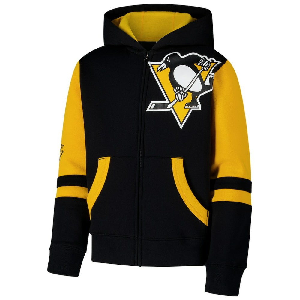 Pittsburgh Penguins Youth Face Off Full-Zip Hoodie Black