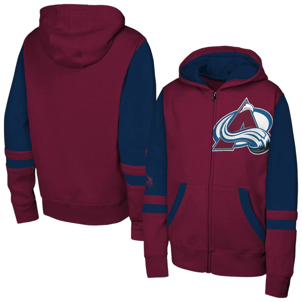 Colorado Avalanche - Youth Face Off Full-Zip Hoodie Burgundy