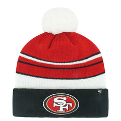 San Francisco 49ers '47 Youth Peewee Cuffed Knit Hat with Pom Scarlet/Black - 47 brand