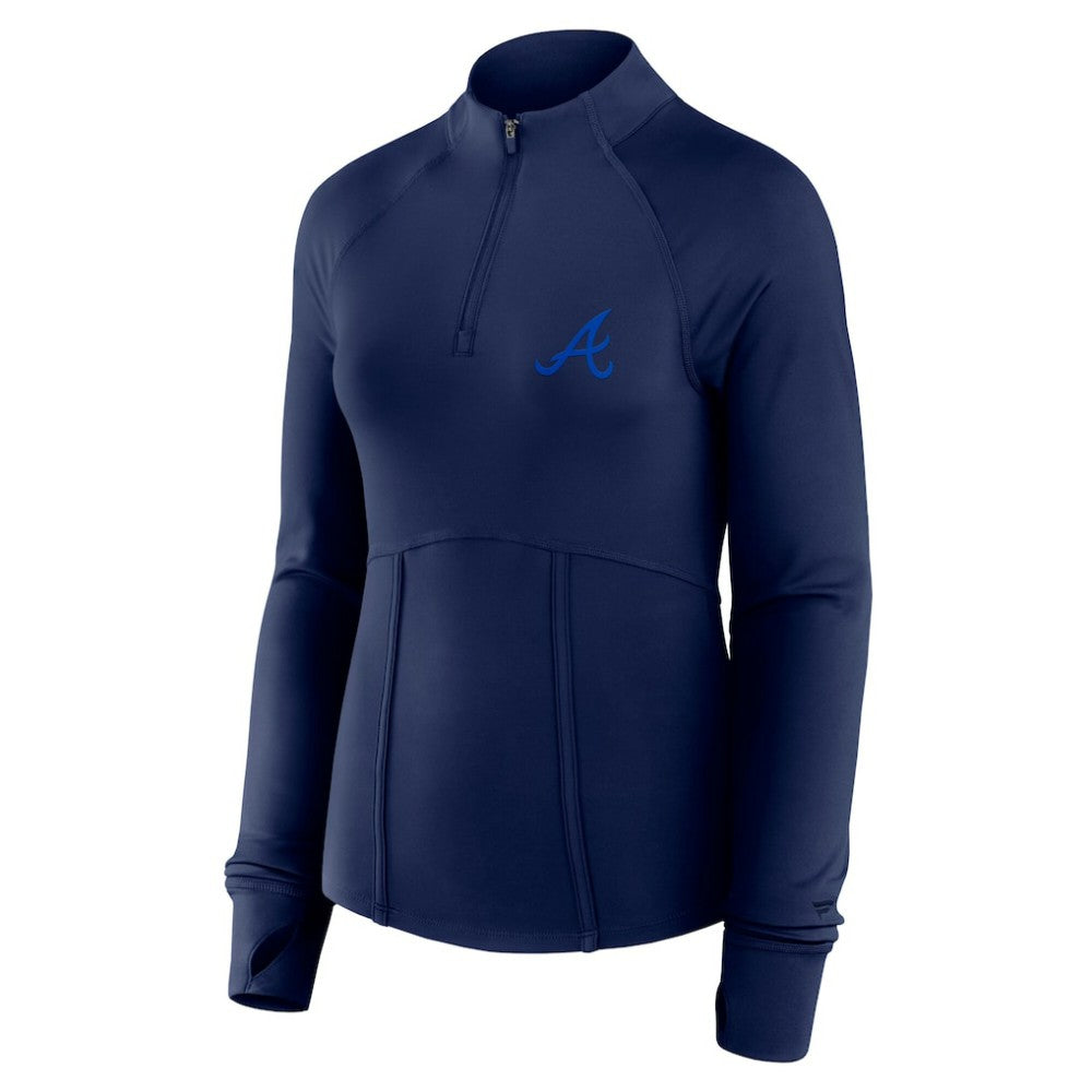 Atlanta Braves Fanatics Women's Elements Raglan Tri-Blend Quarter-Zip Top discount