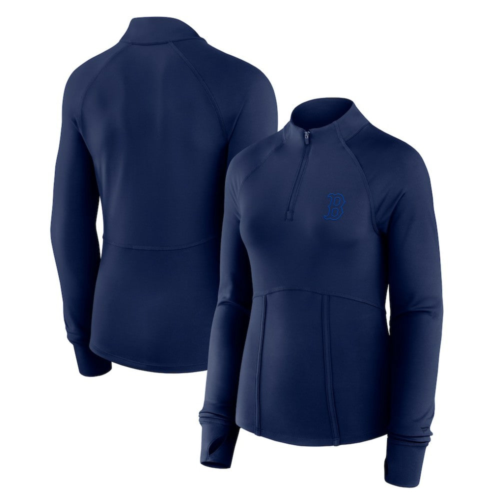 Boston Red Sox Fanatics Women's Elements Raglan Tri-Blend Quarter-Zip Top Online