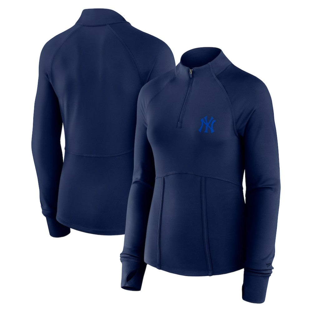 New York Yankees Fanatics Women's Elements Raglan Tri-Blend Quarter-Zip Top for sale
