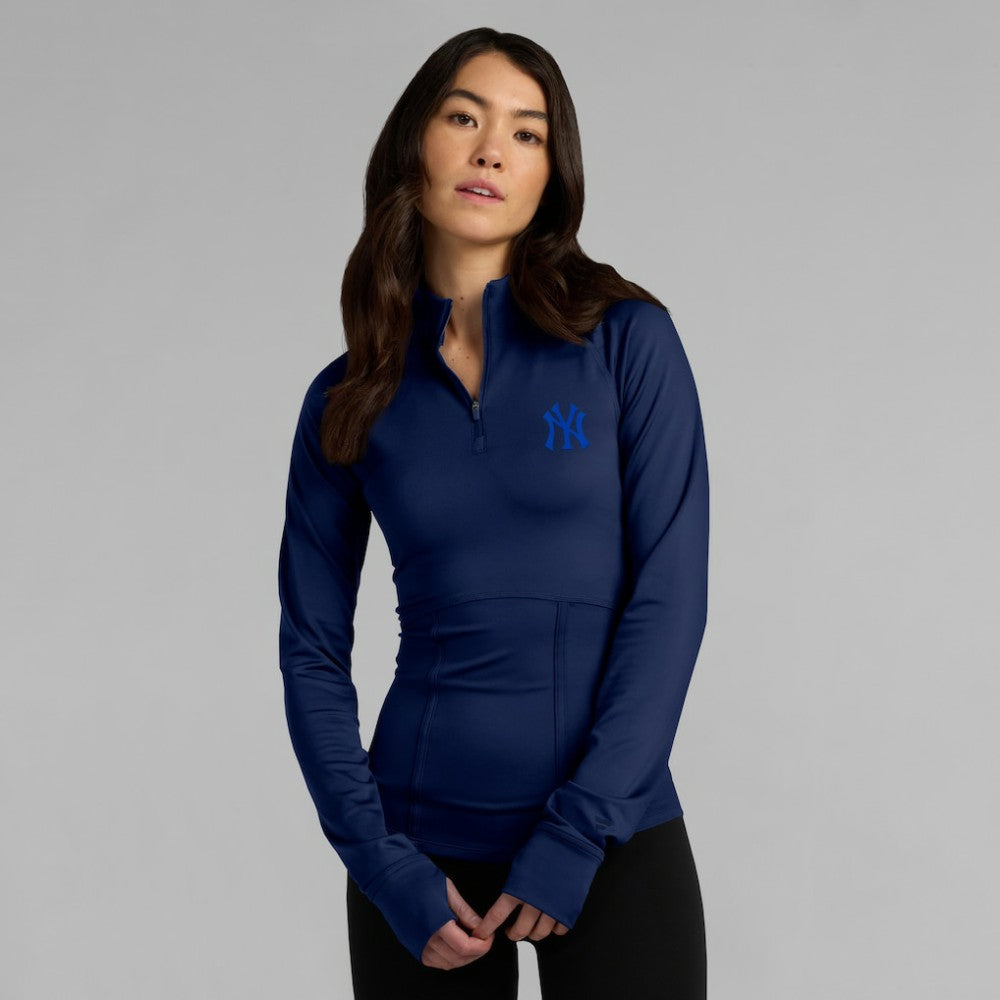 New York Yankees Fanatics Women's Elements Raglan Tri-Blend Quarter-Zip Top for sale