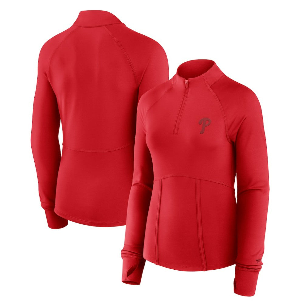 Philadelphia Phillies Fanatics Women's Elements Raglan Tri-Blend Quarter-Zip Top Near Me