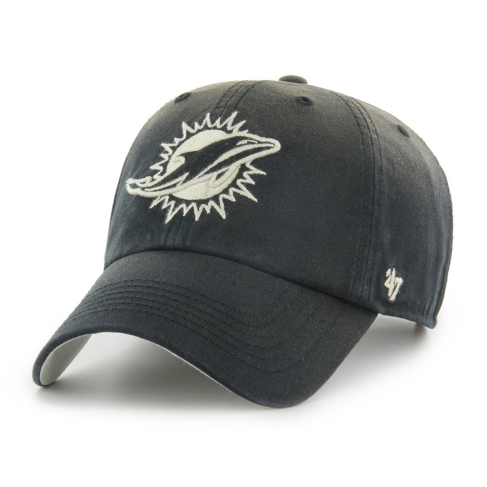 Miami Dolphins '47 Dusted Relaxed Clean Up Adjustable Hat Black - 47 brand