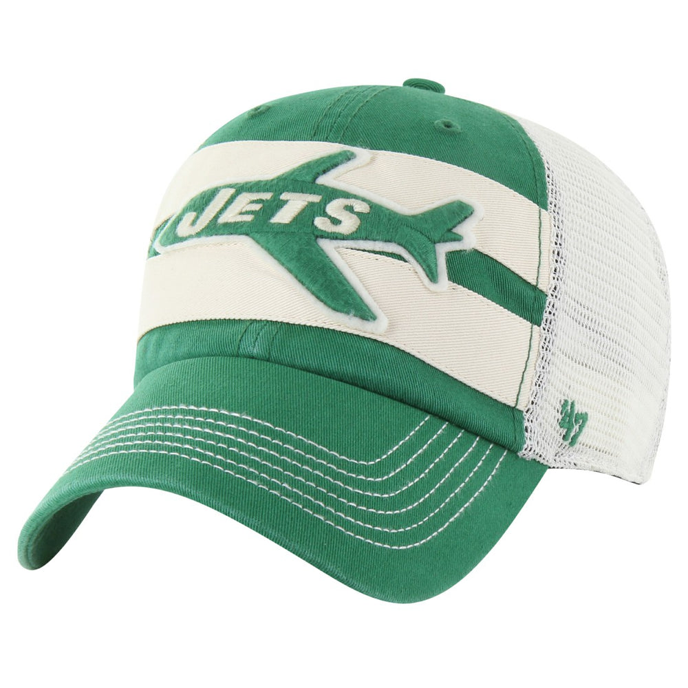 New York Jets '47 Throwback Clubhouse Boon Clean-Up Trucker Adjustable Hat Kelly Green - 47 brand