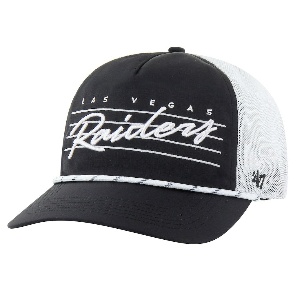 Las Vegas Raiders '47 Downburst Relaxed Hitch Trucker Adjustable Hat Black/White - 47 brand