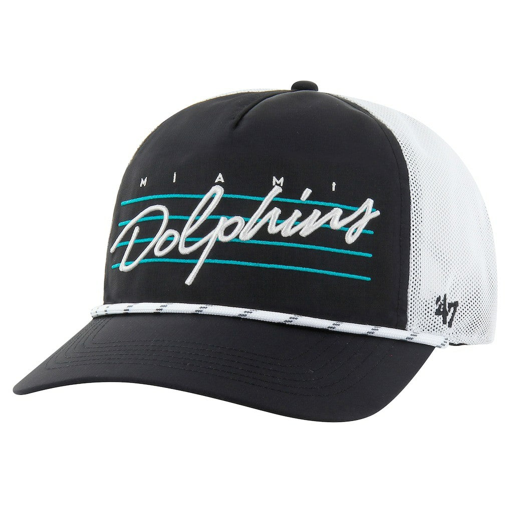 Miami Dolphins '47 Downburst Relaxed Hitch Trucker Adjustable Hat Black/White - 47 brand