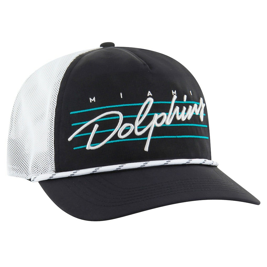 Miami Dolphins '47 Downburst Relaxed Hitch Trucker Adjustable Hat Black/White - 47 brand