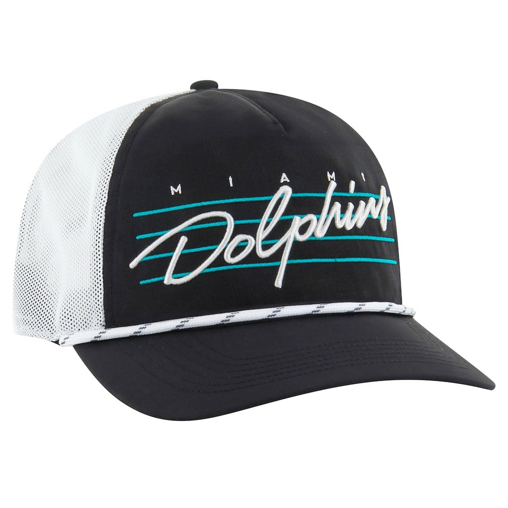 Miami Dolphins '47 Downburst Relaxed Hitch Trucker Adjustable Hat Black/White - 47 brand