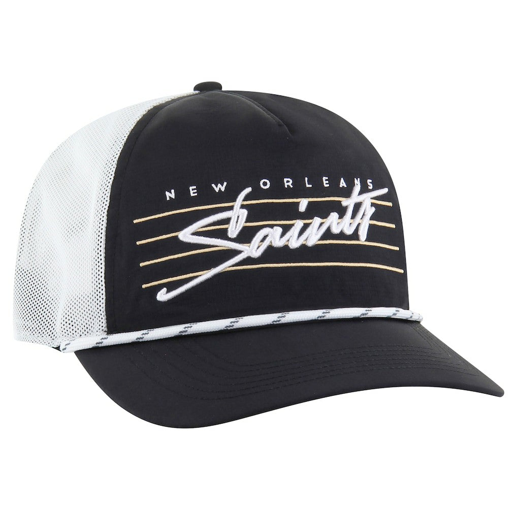 New Orleans Saints '47 Downburst Relaxed Hitch Trucker Adjustable Hat Black/White - 47 brand