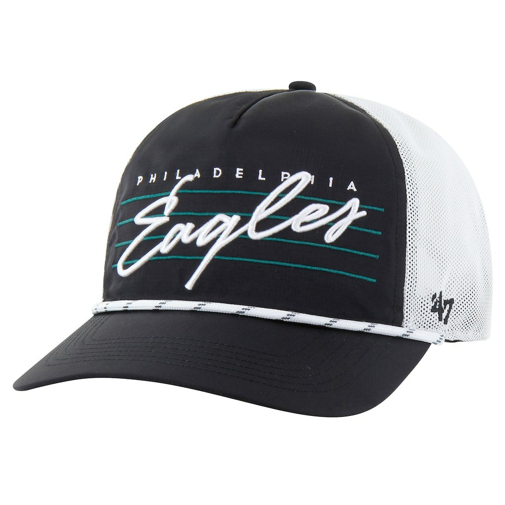Philadelphia Eagles '47 Downburst Relaxed Hitch Trucker Adjustable Hat Black/White - 47 brand