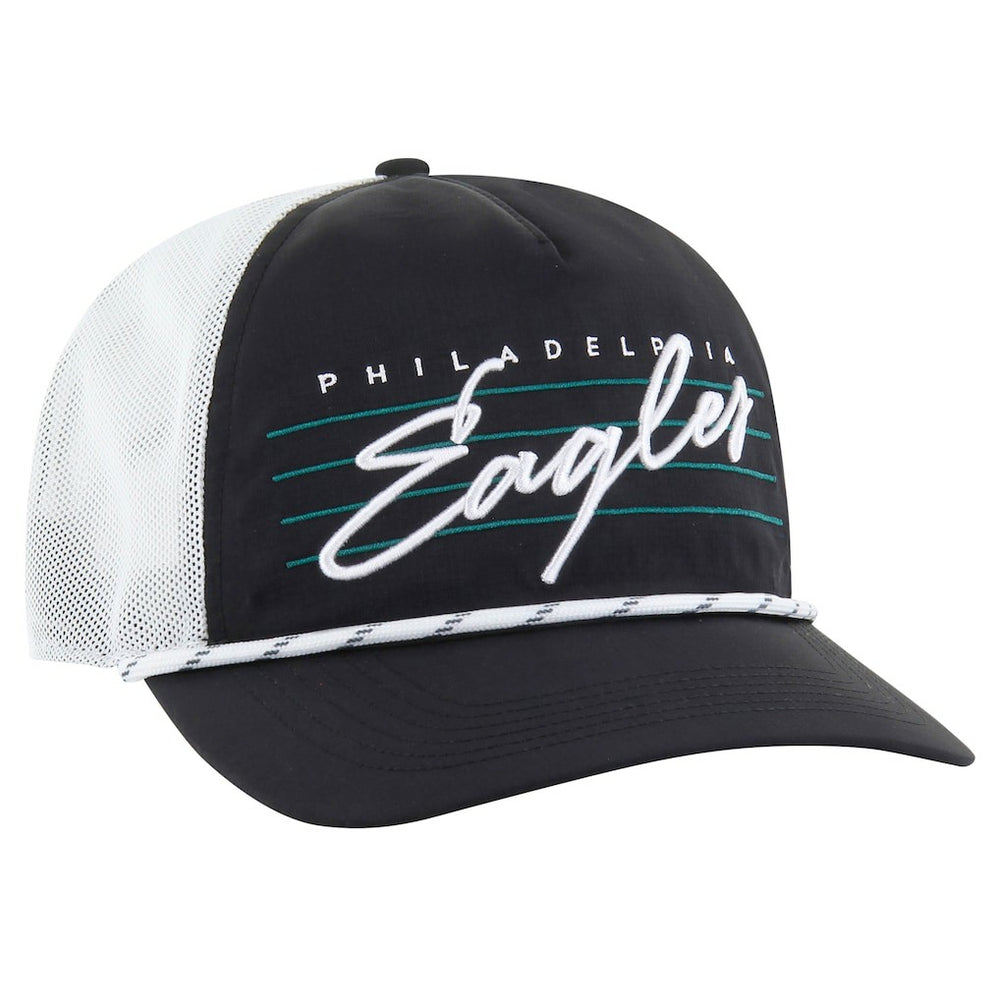 Philadelphia Eagles '47 Downburst Relaxed Hitch Trucker Adjustable Hat Black/White - 47 brand