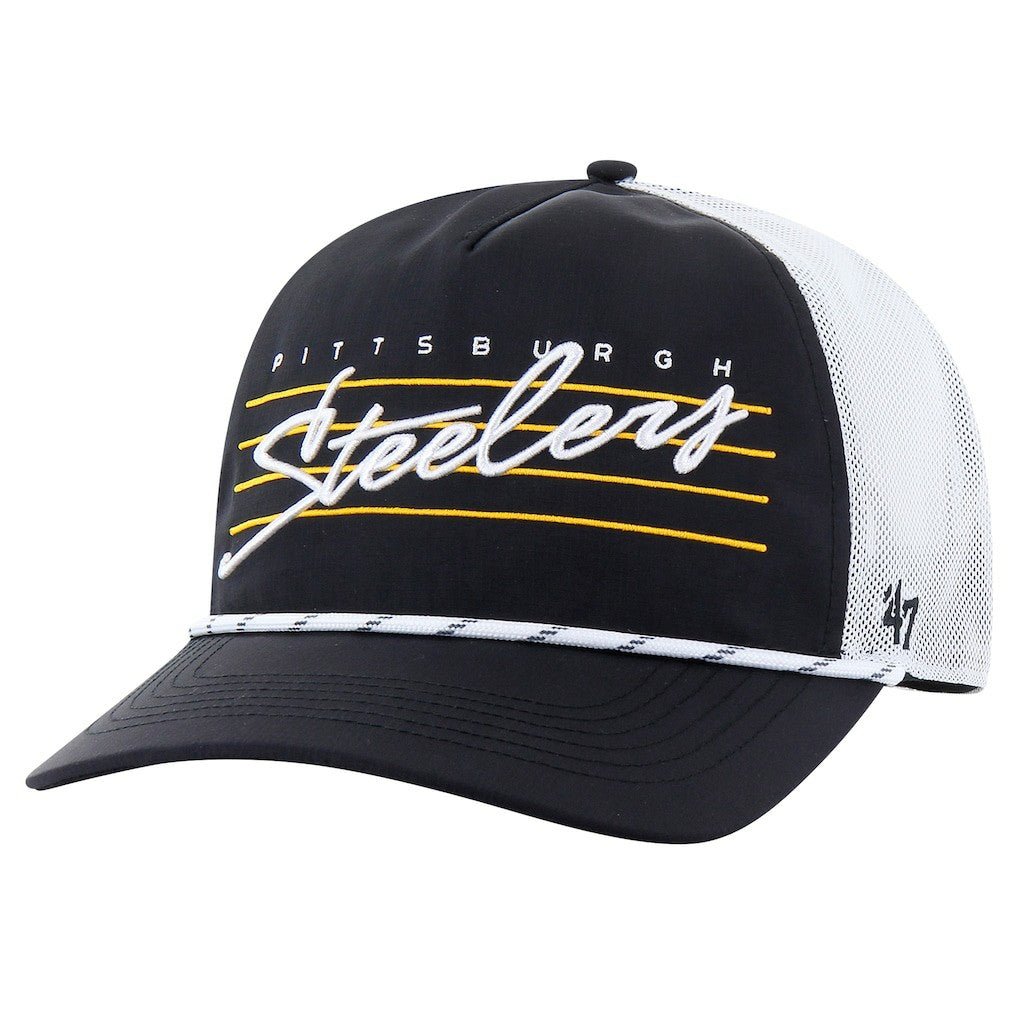 Pittsburgh Steelers '47 Downburst Relaxed Hitch Trucker Adjustable Hat Black/White - 47 brand