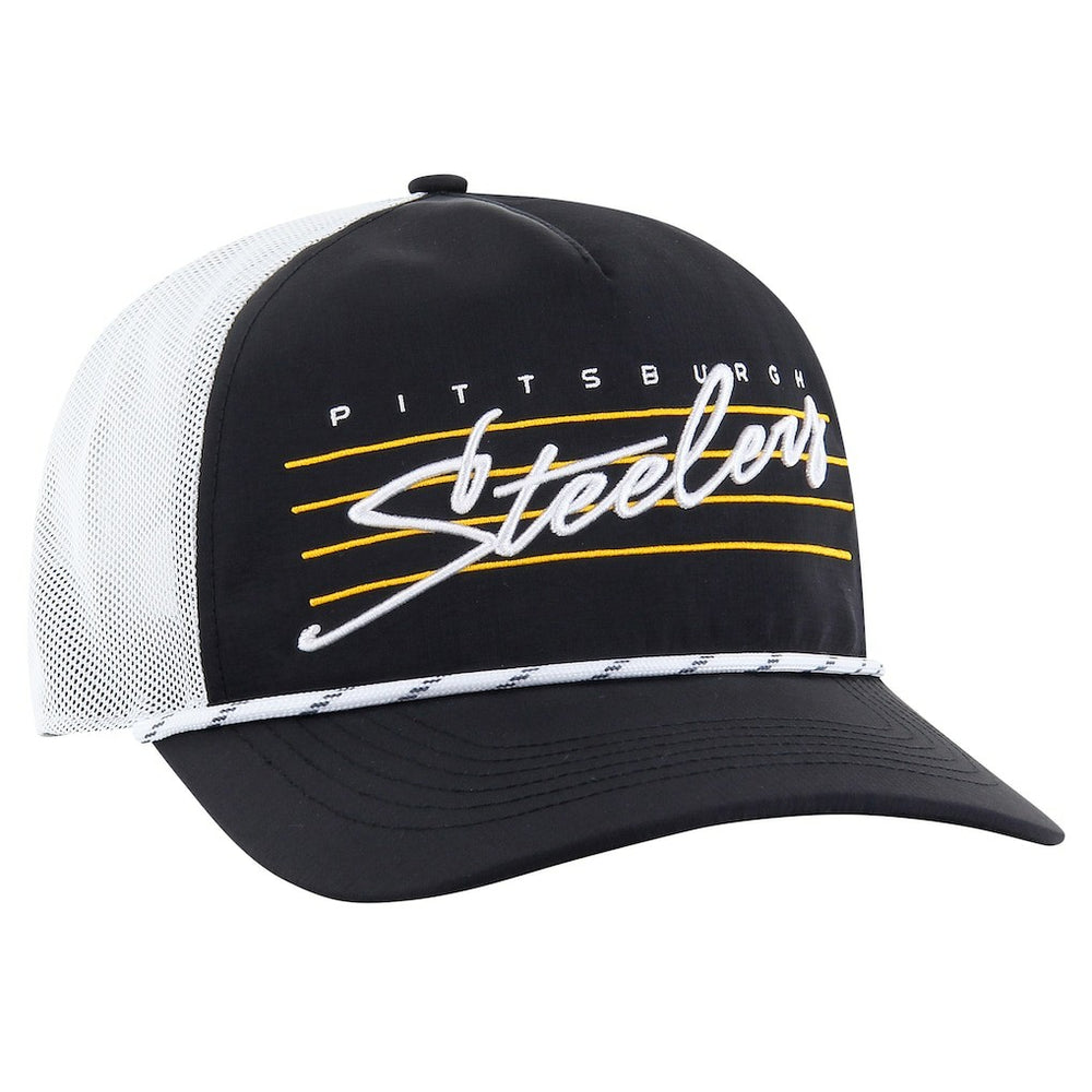 Pittsburgh Steelers '47 Downburst Relaxed Hitch Trucker Adjustable Hat Black/White - 47 brand