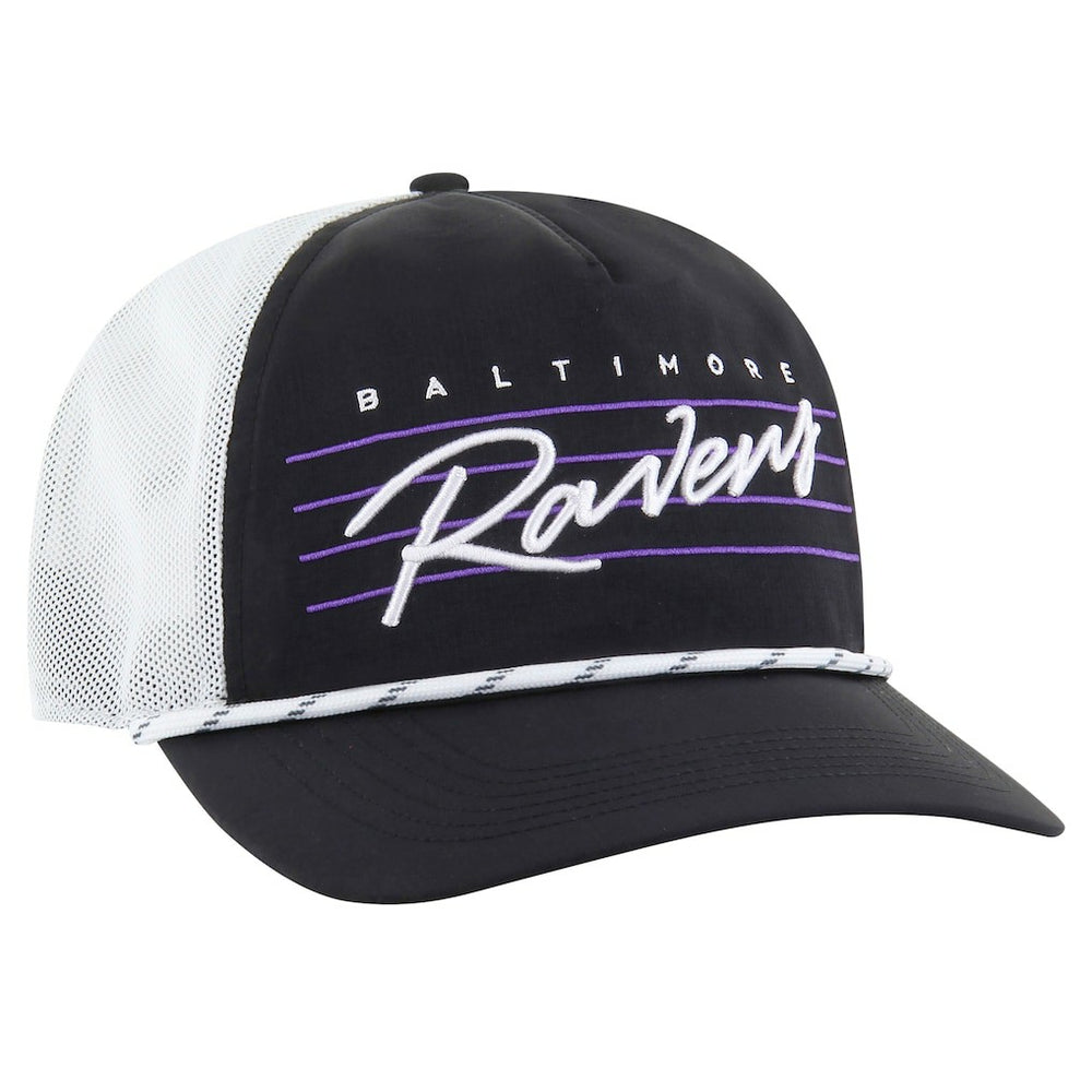 Baltimore Ravens '47 Downburst Relaxed Hitch Trucker Adjustable Hat Black/White - 47 brand